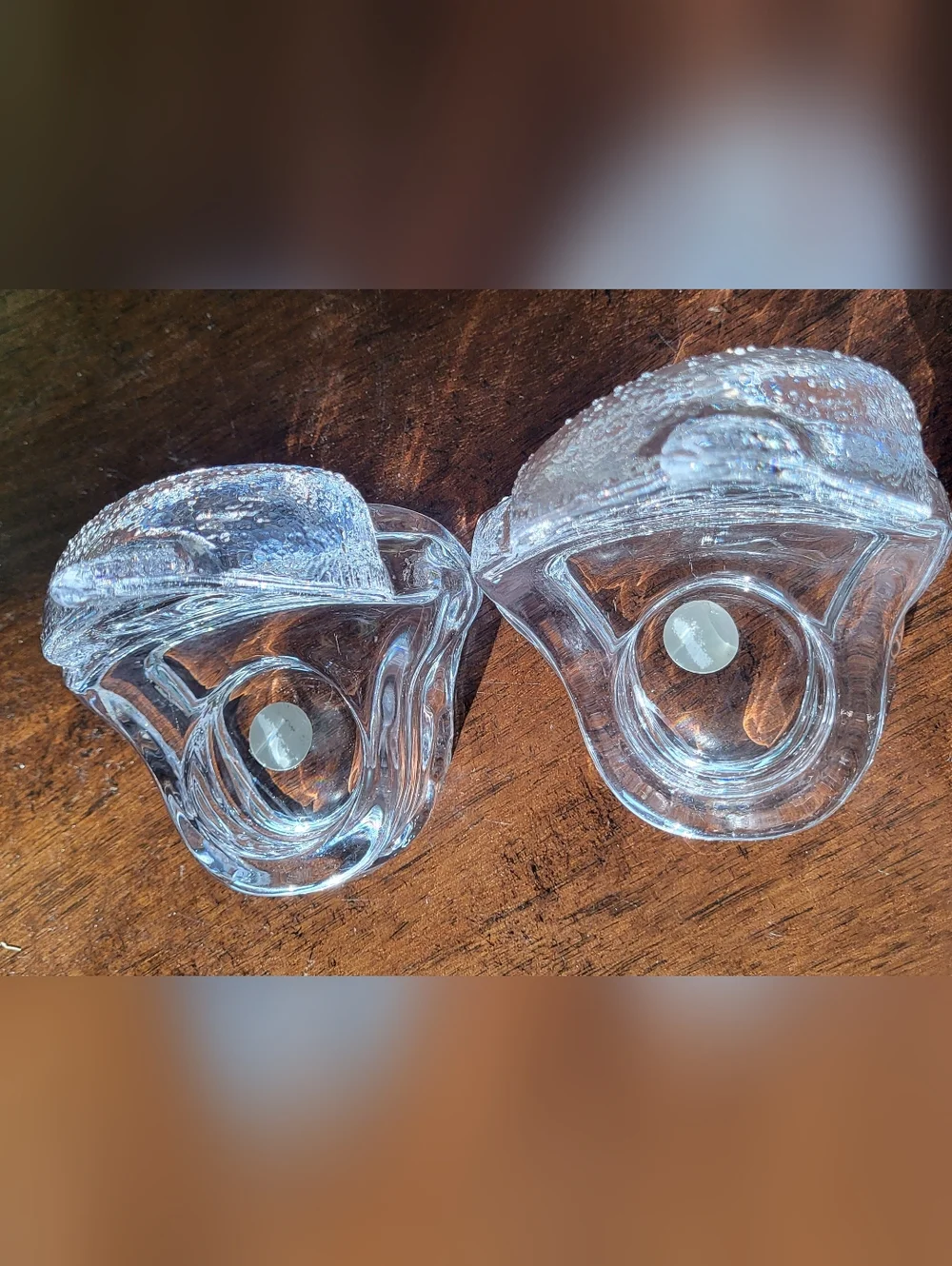 Set of 2 PartyLite Dolphin In Ocean Waves Crystal Tealight Candle Holder Beachy - Picture 7 of 11